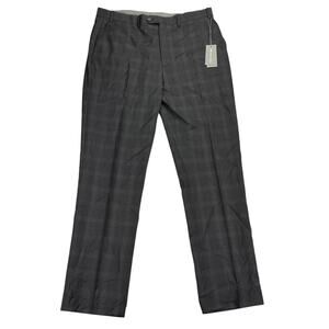 Michael Kors Mens Malone Classic Fit Stretch Suit Pants Charcoal Brown 38x34